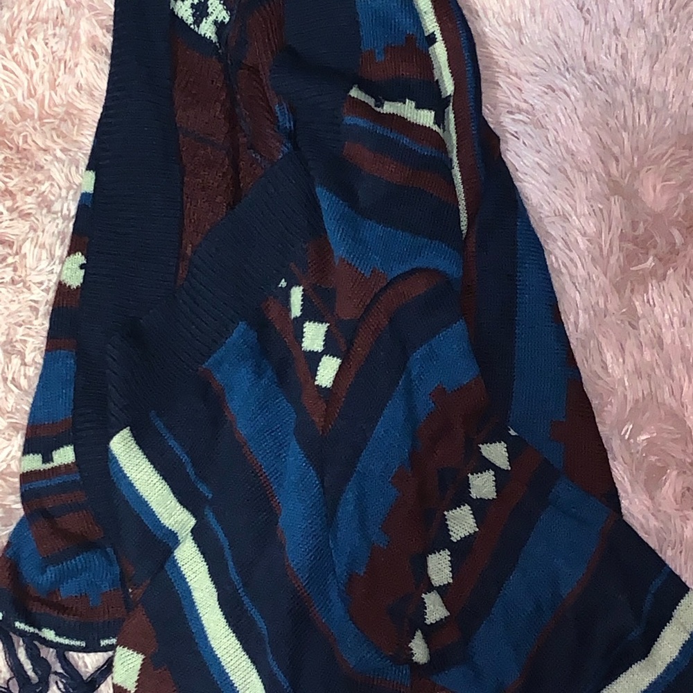 Blue multi color cardigan